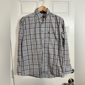 Wrangler Cowboy Cut George Strait Plaid Shirt Men’s M Long Sleeve Western